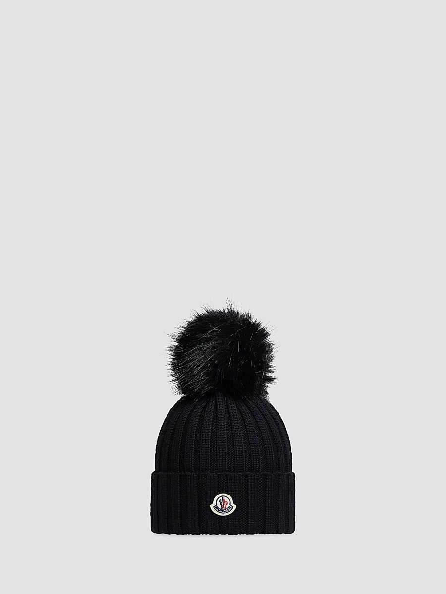 Women's Beanie Hat in Wool - Black