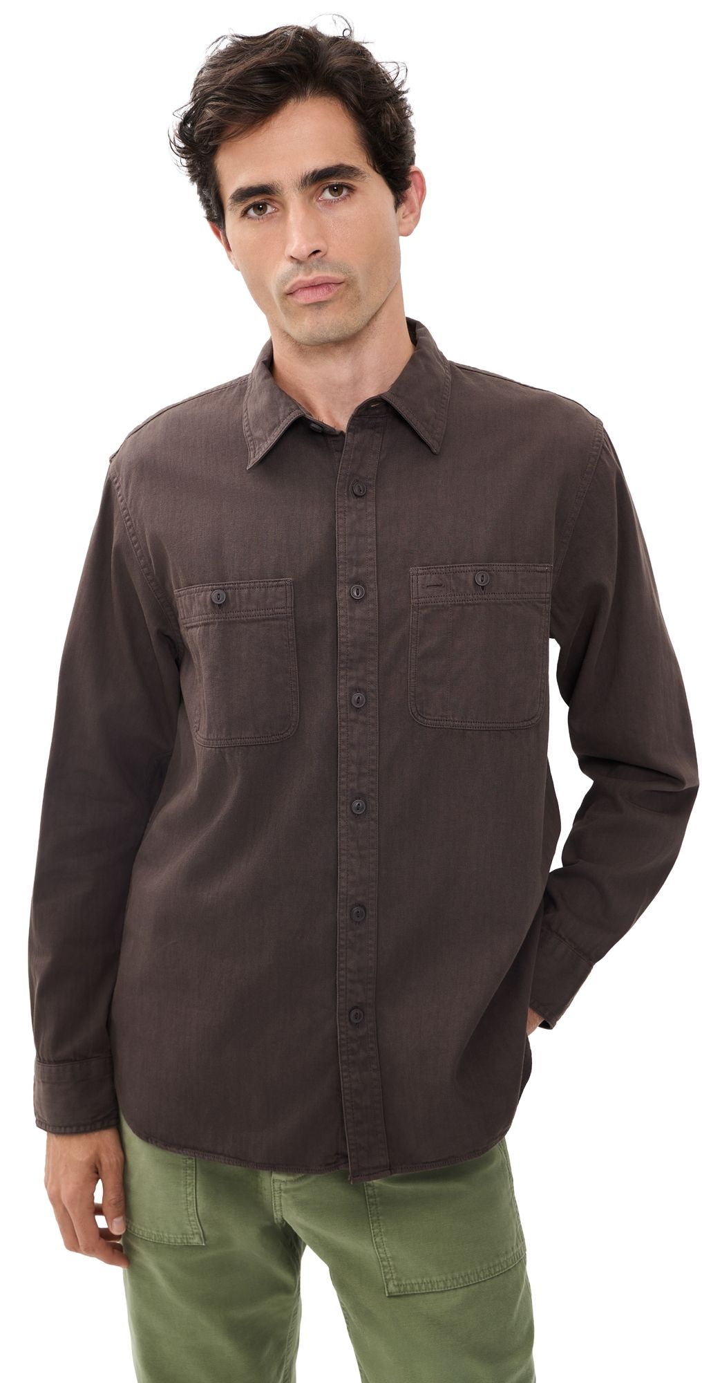 Madewell Long Sleeve Workshirt Dark Cocoa XXL