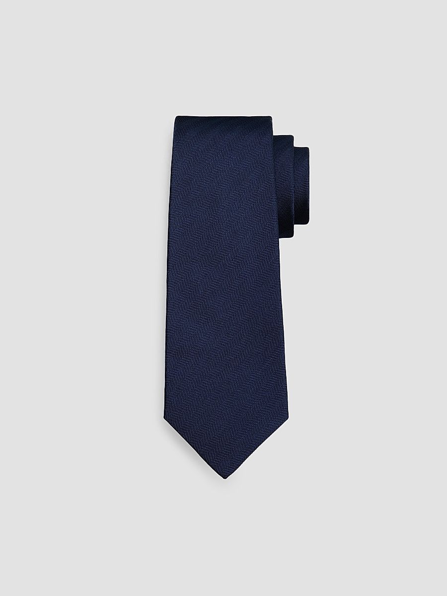 Men's Solid Silk Tie - Navy