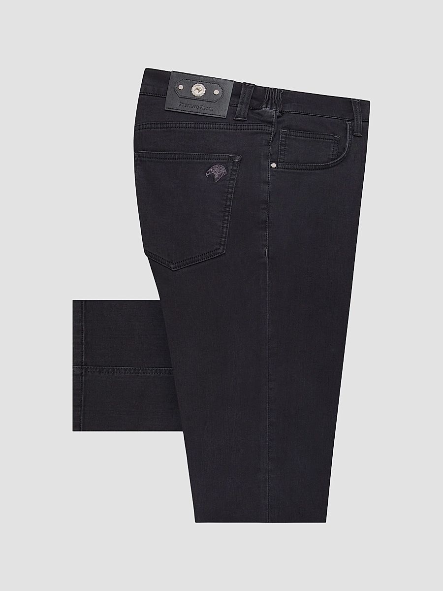 Stefano Ricci Men's Cotton Blend Tapered Jeans - Black - Size 40