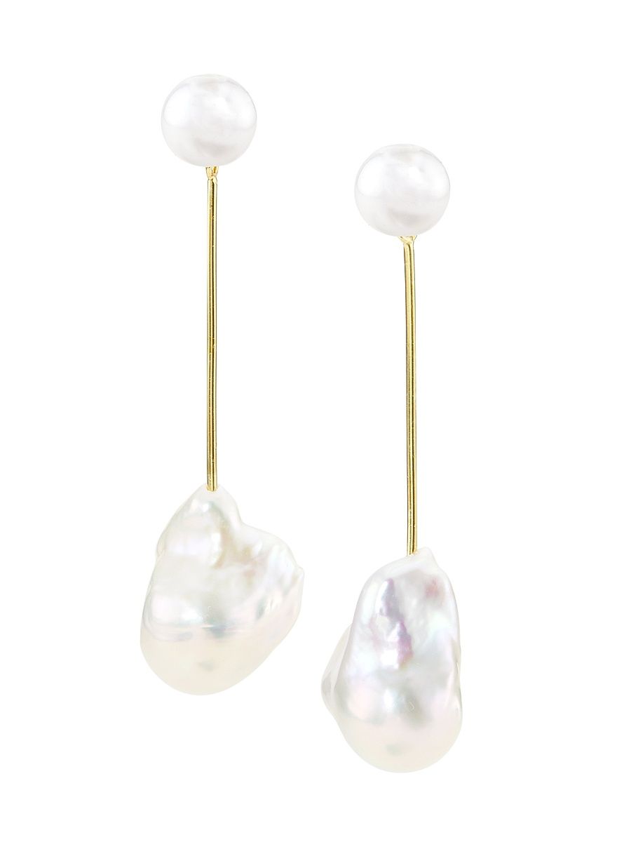 Women's Petunia 14K-Gold-Plated & Freshwater Pearl Earrings - Gold