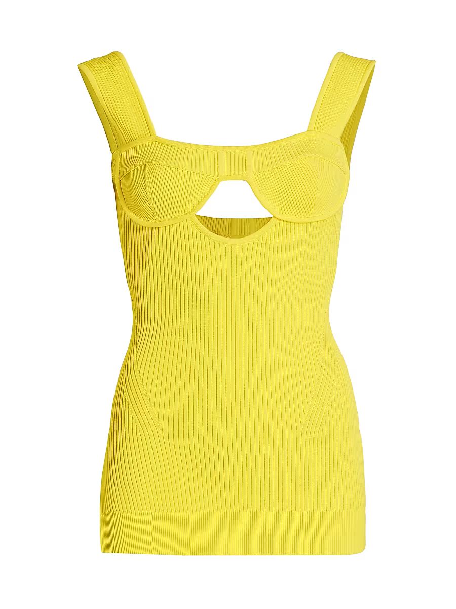 Women's Fezco Rib-Knit Tank Top - Lemon - Size Large