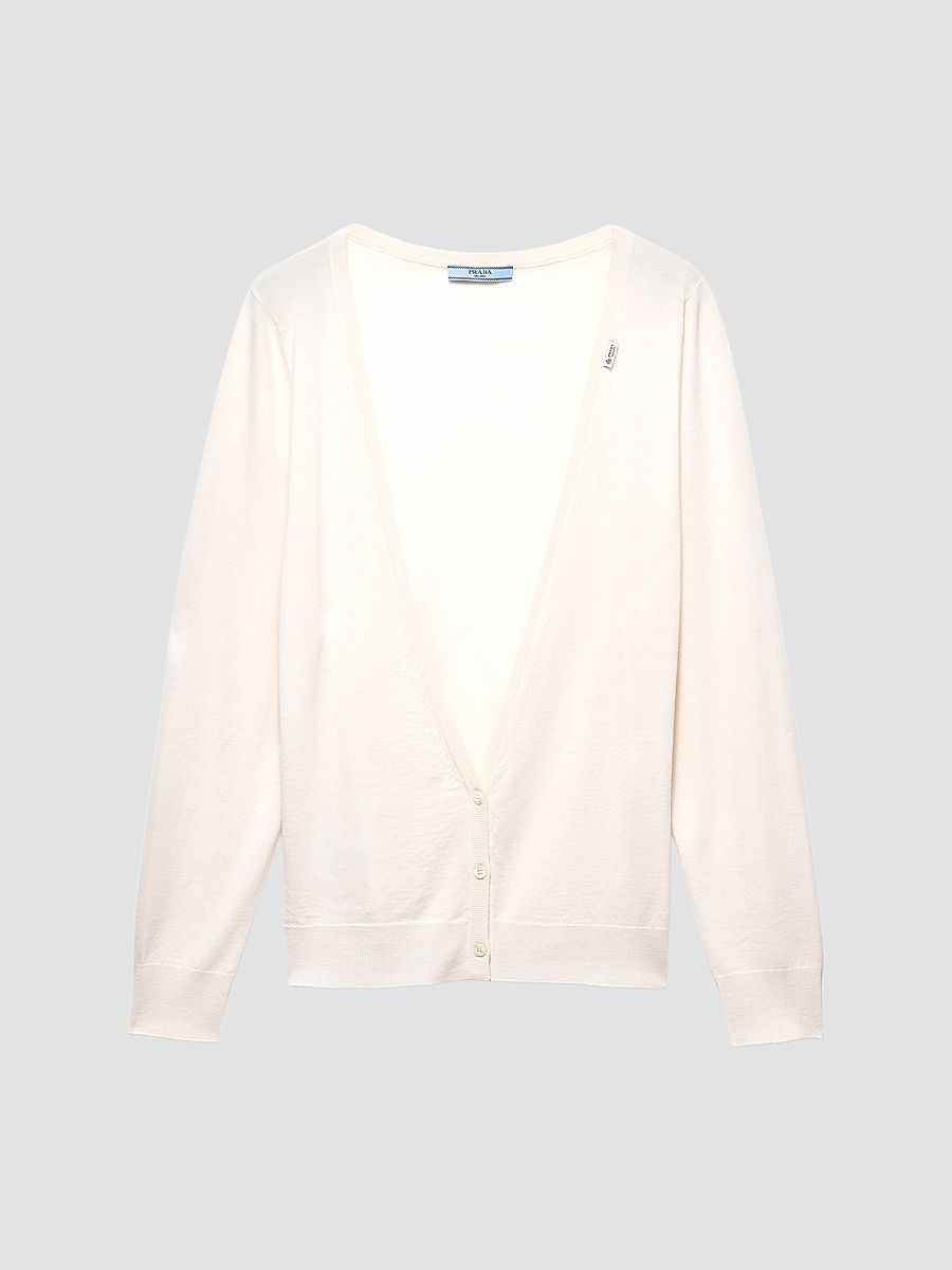 Prada Women's Cashmere Cardigan - White - Size 4