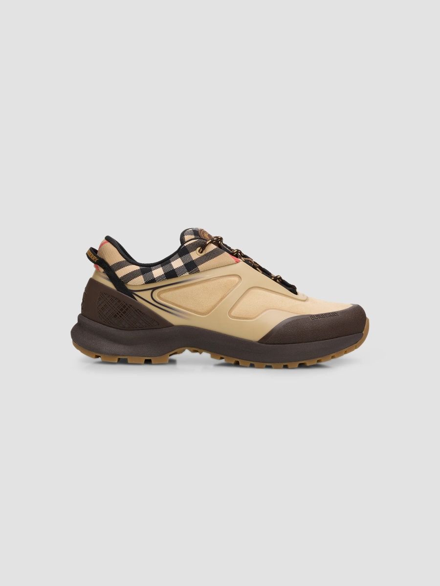 Burberry Men's Discover Archive Check Low-Top Sneakers - Beige Ip Check - Size 13