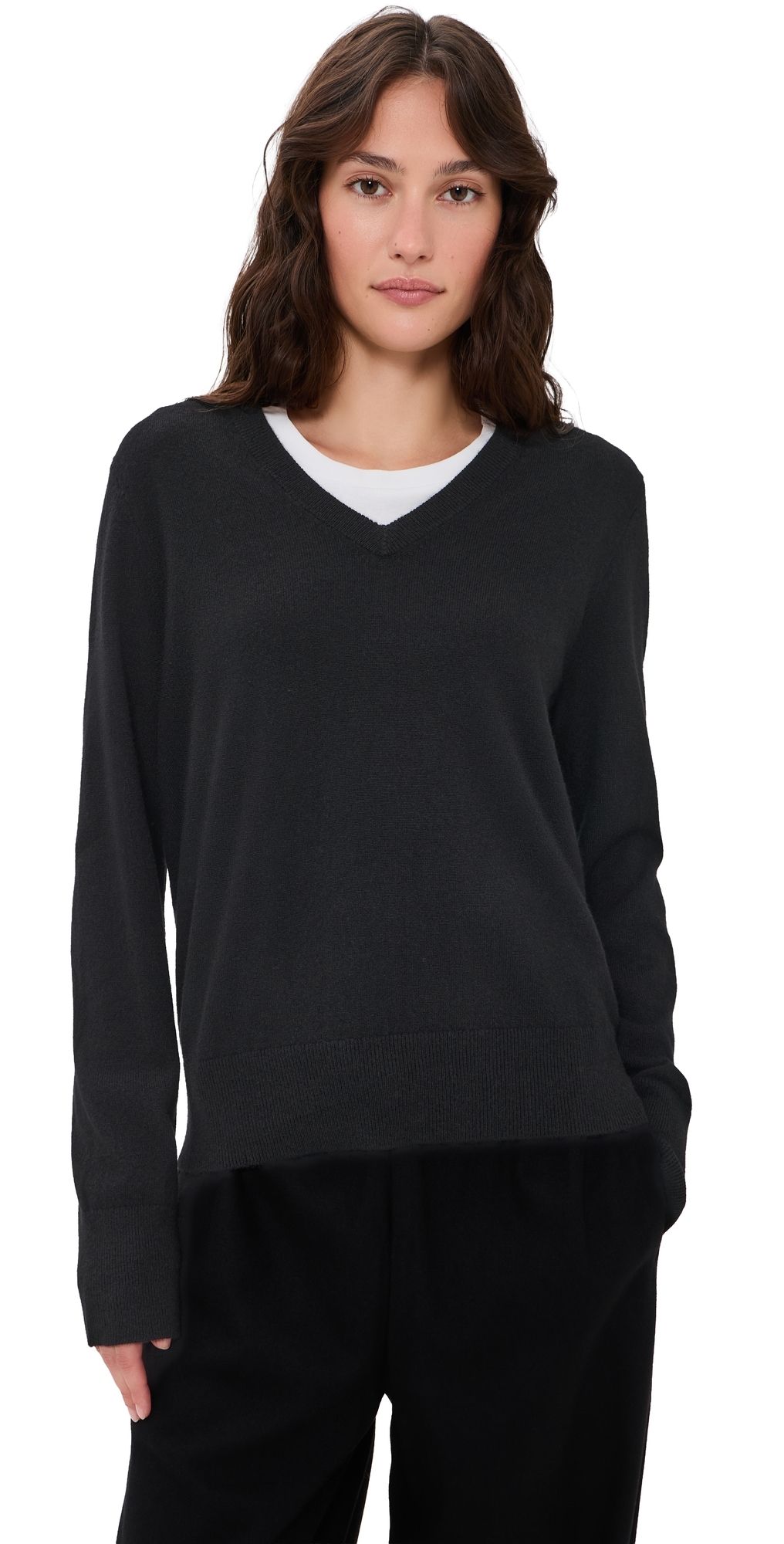 Vince Classic V Neck Sweater Black L