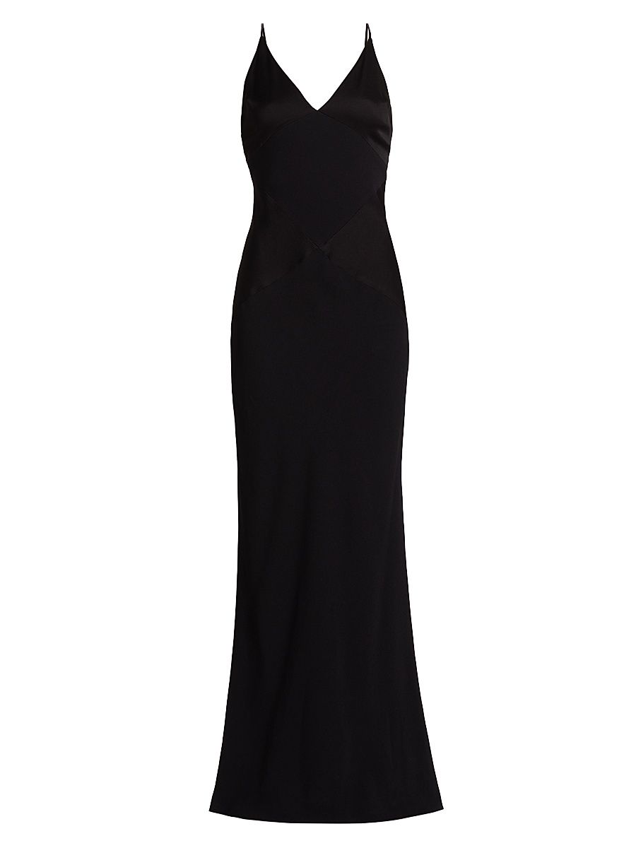 Women's Francis Plunging V-Neck Maxi Slipdress - Black - Size 8