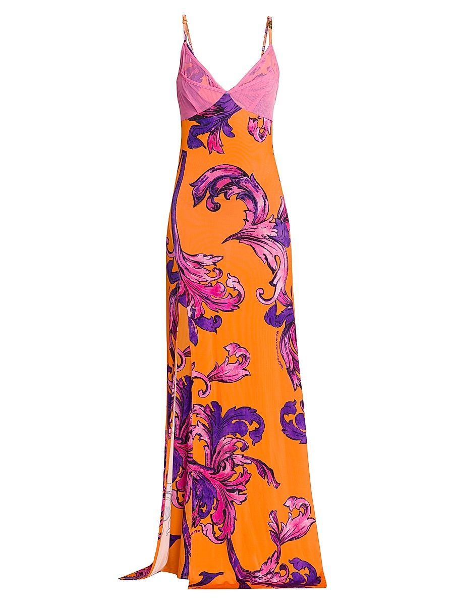 Women's Baroque Stretch-Jersey Sleeveless Maxi Dress - Tiger - Size 6