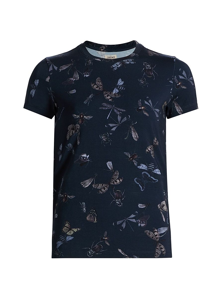 Women's Ressi Bug Print T-Shirt - Midnight Multi Beetles - Size Large