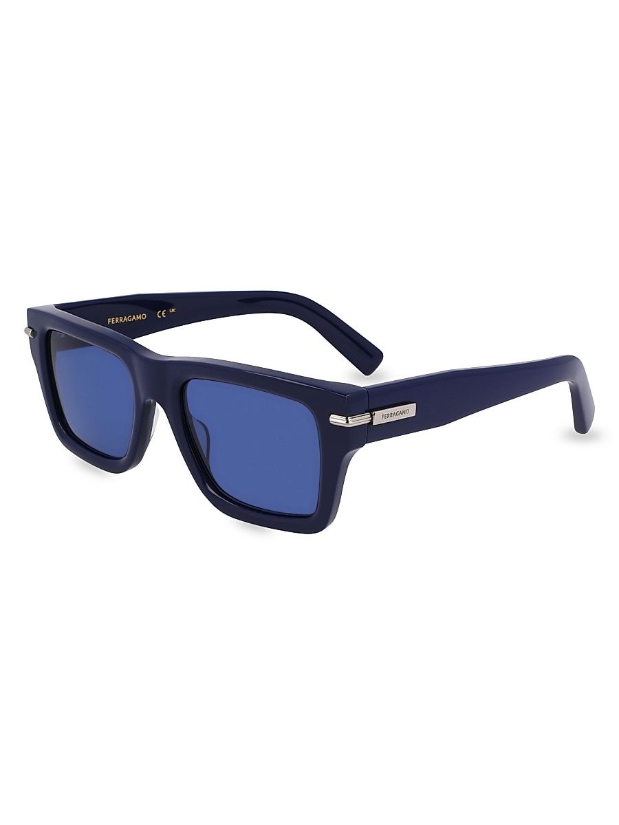 Men's Prisma 53MM Rectangular Sunglasses - Blue Dark Blue