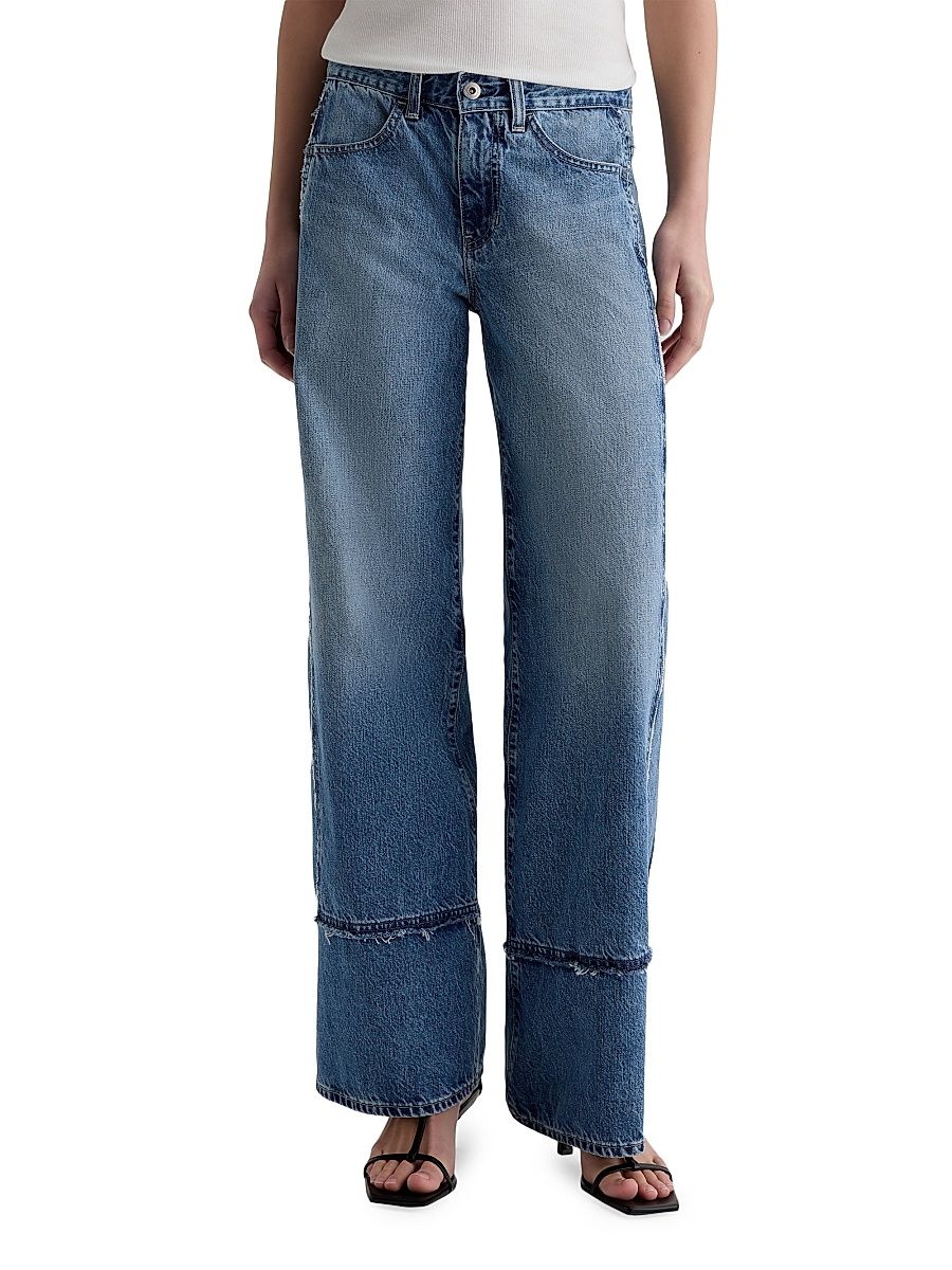 Women's Adria Deconstructed Wide-Leg Jeans - Socialite - Size 30