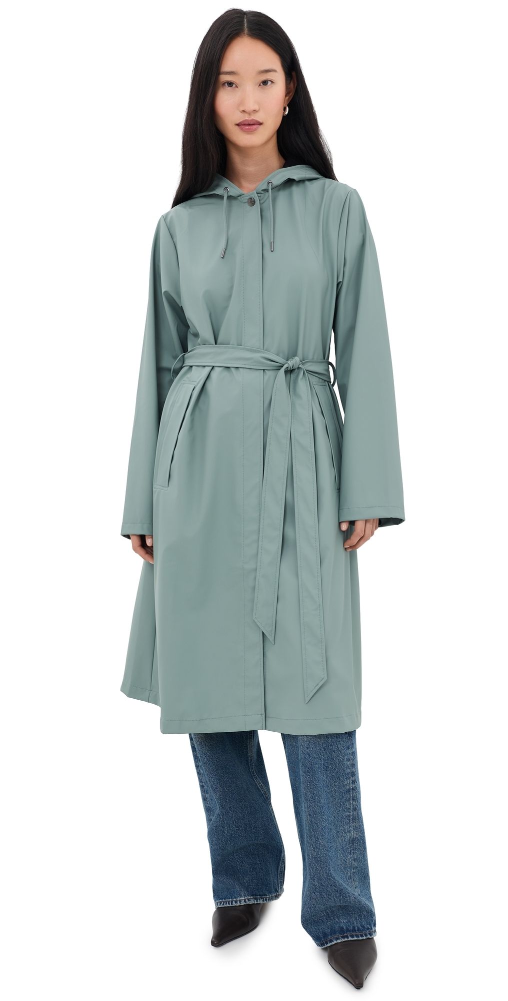 Rains A-Line Longer Jacket Sage XS