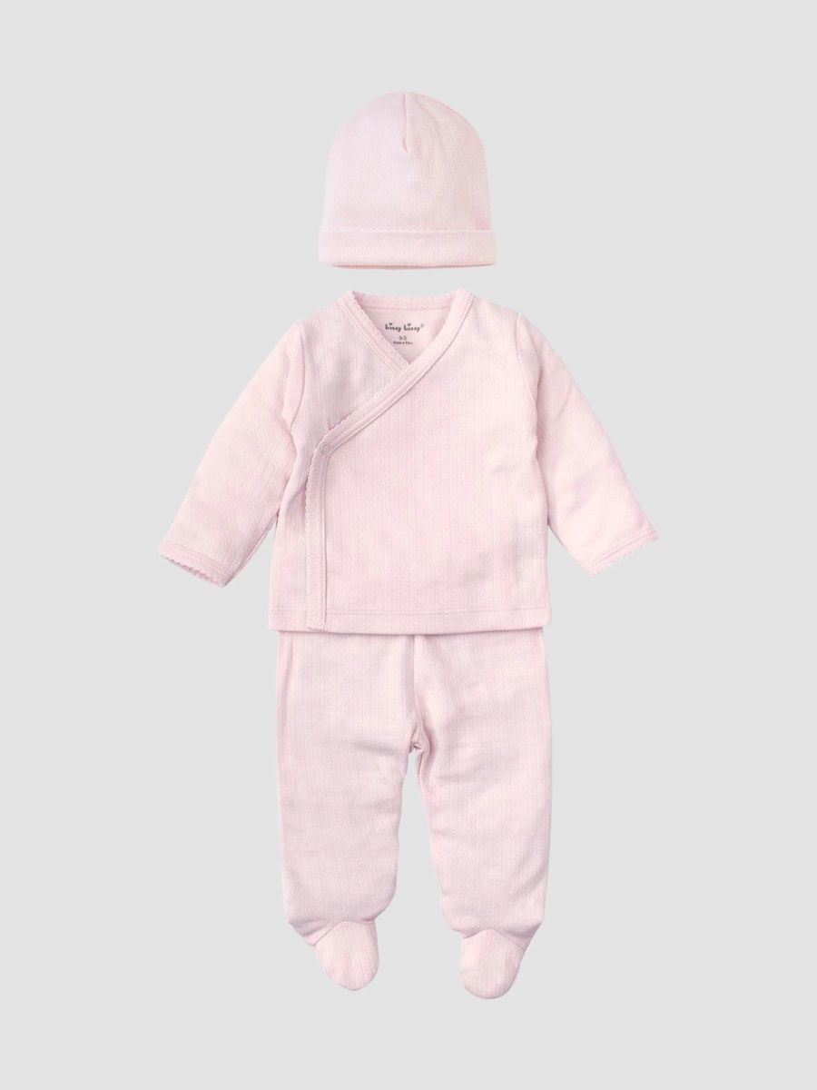 Kissy Kissy Girl's Baby Girl's Take Me Home 3-Piece Pima Cotton Set - Pink - Size 3 Months