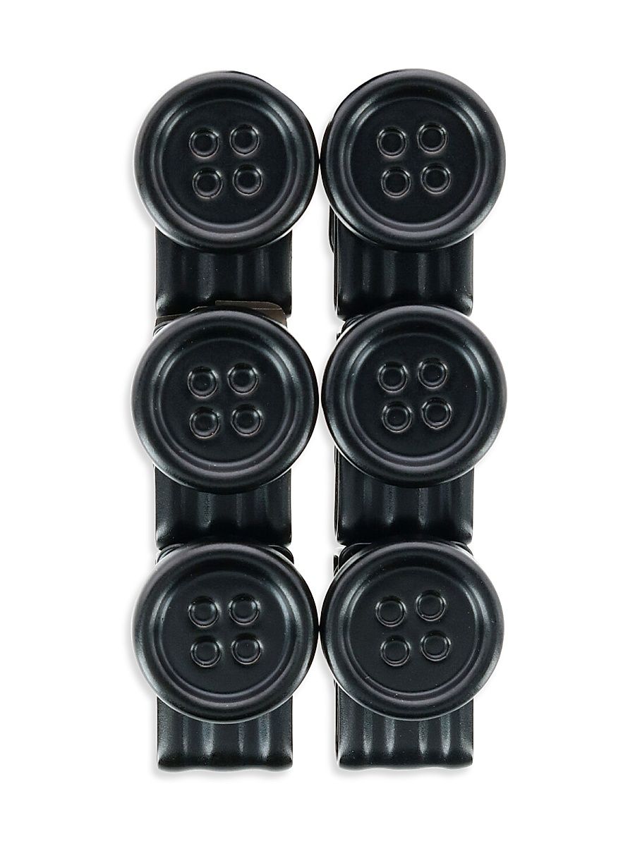 Men's 6-Piece No-Sew Suspenders Buttons - Black