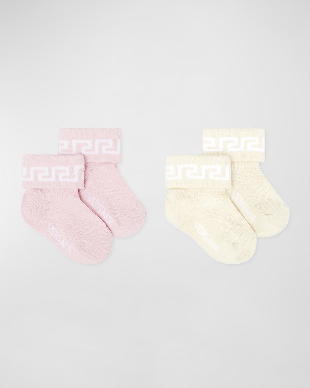 Girl & apos;s 2-Pack Greca Trim Socks, Size Newborn-12M
