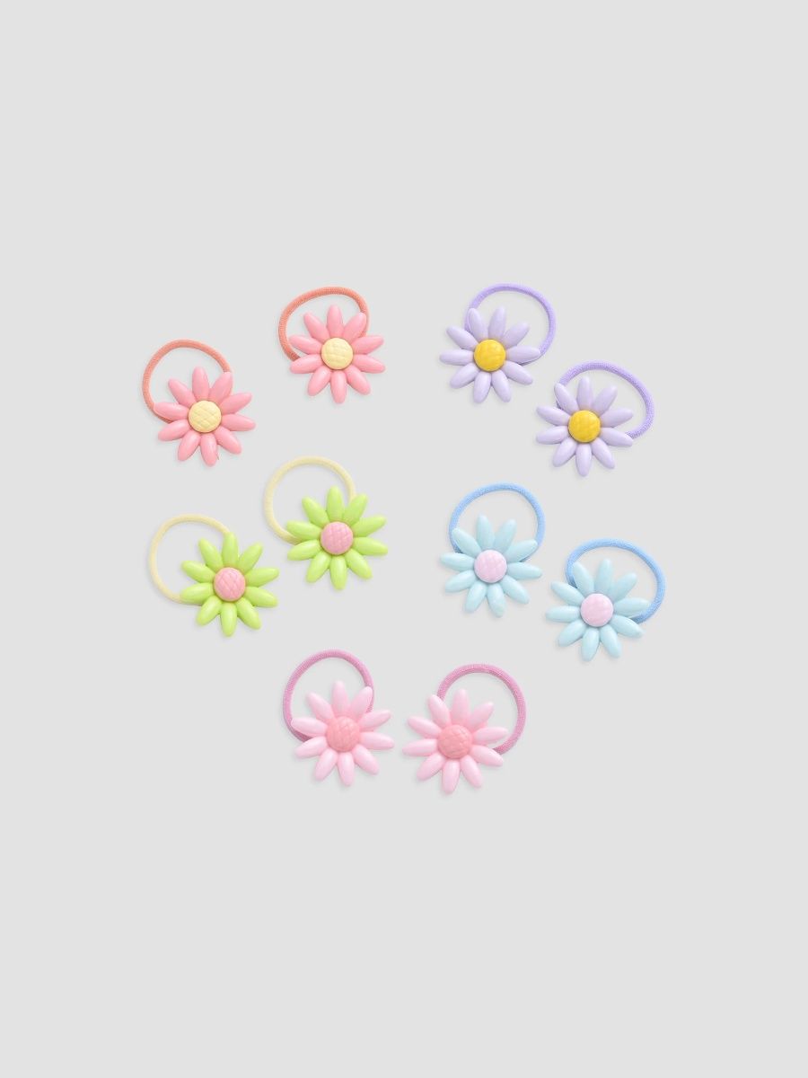 Mimi Tutu Girl's Girl's Daisy Hair Tie Set - Multicolor