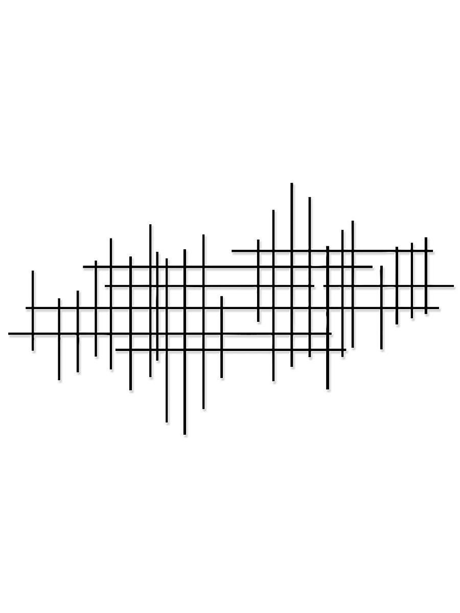 Linear Steel Wall Sculpture - Black