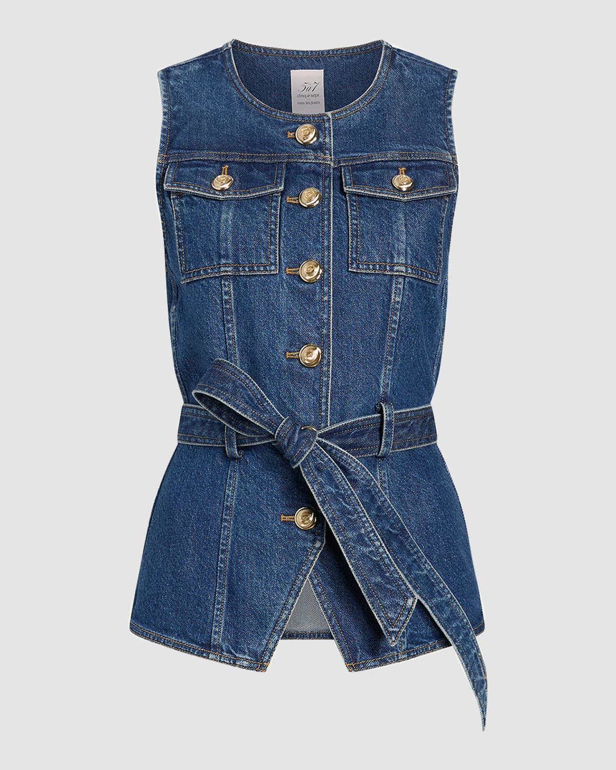 Reenee Belted Denim Vest