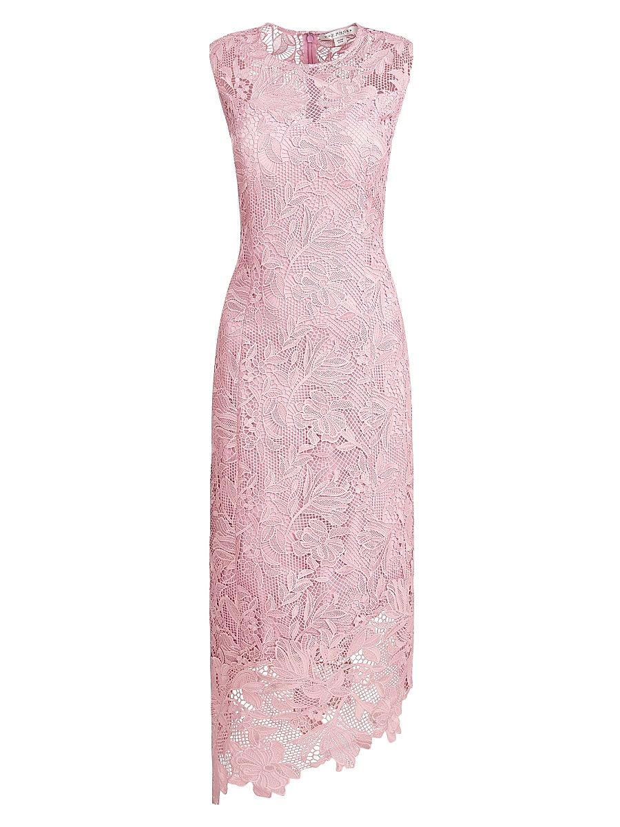 Kay Unger Women's Imelda Asymmetric Midi-Dress - Pink Mauve - Size 12