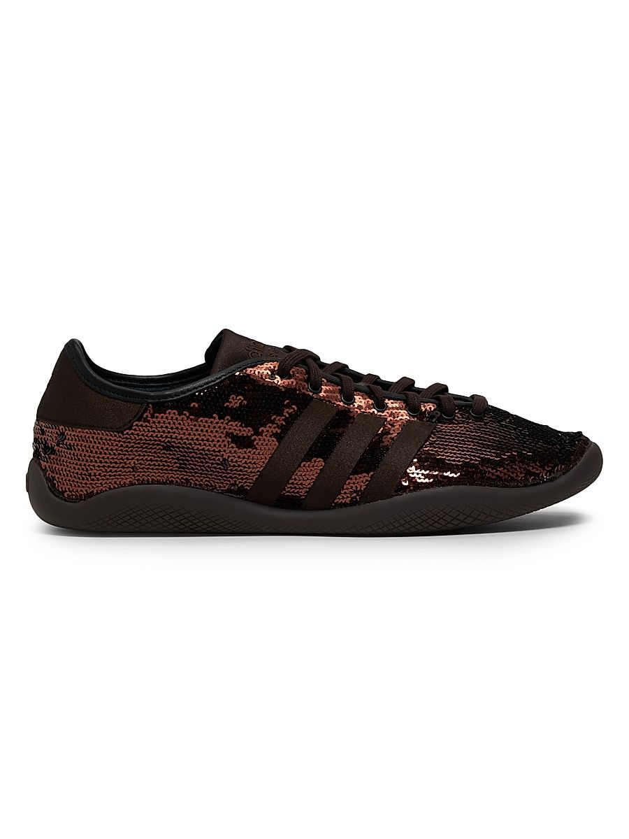 Men's adidas x Wales Bonner Karintha Lo Pro Sequin Sneakers - Dark Brown Core Black - Size 5