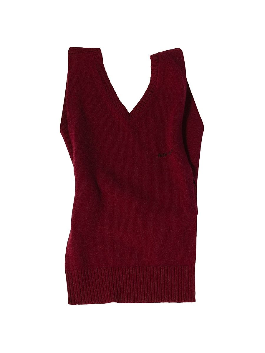 Women's Cashmere Knit Vest - Dark Red - Size 6