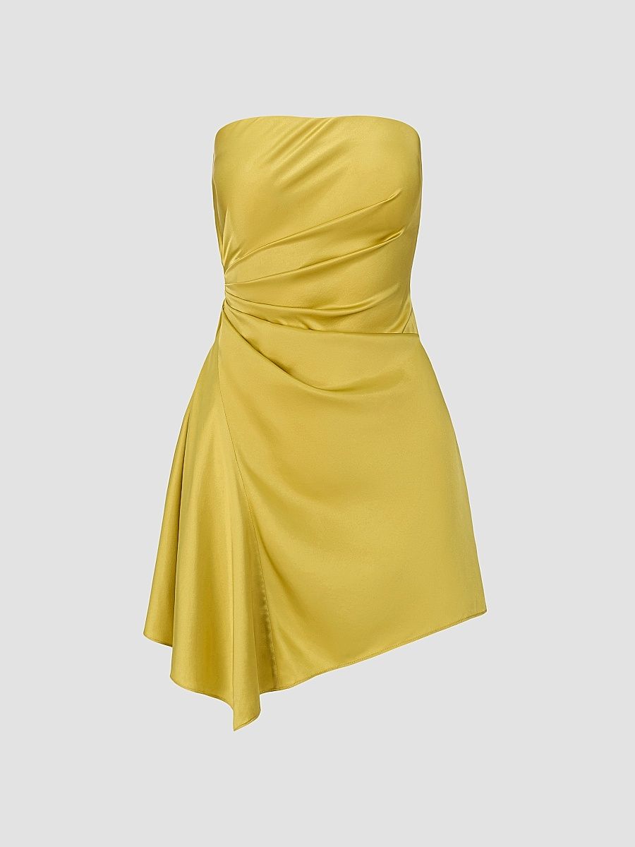 Women's Adriana Silk Mini Dress - Citron - Size 12