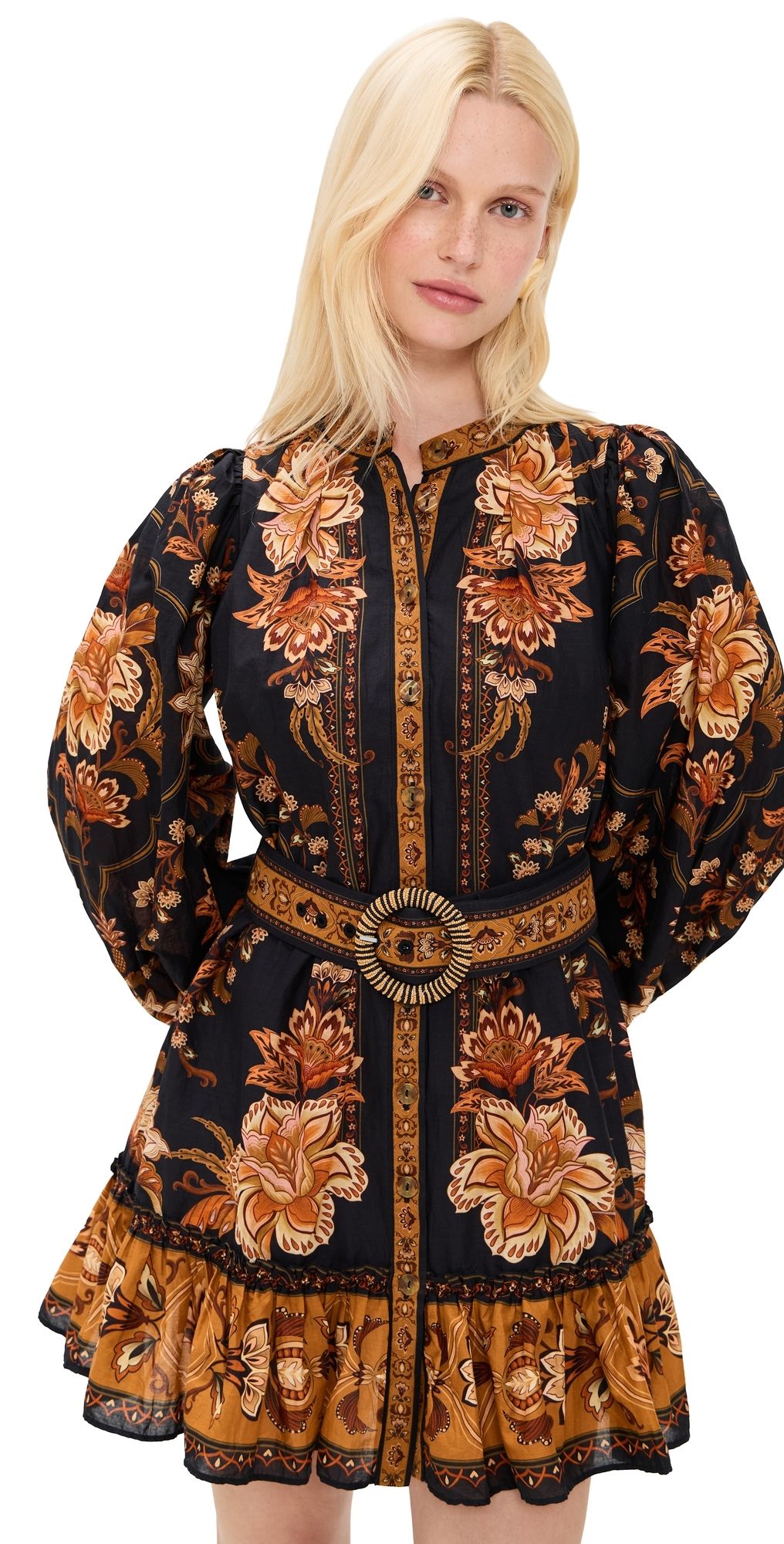 FARM Rio Majestic Garden Black Mini Dress Majestic Garden Black S