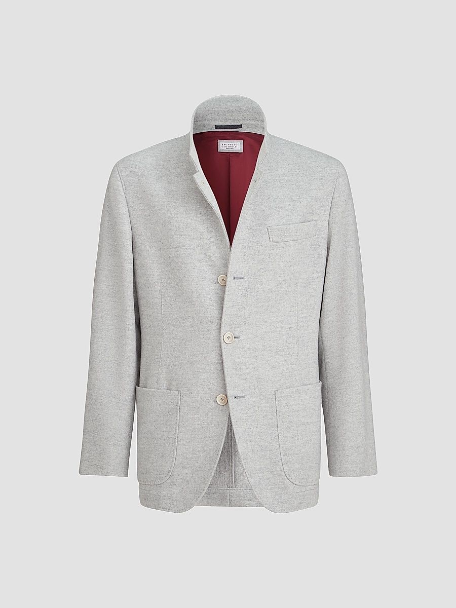 Men's Lightweight Water-Resistant Cashmere Outerwear Blazer - Gravel - Size Small