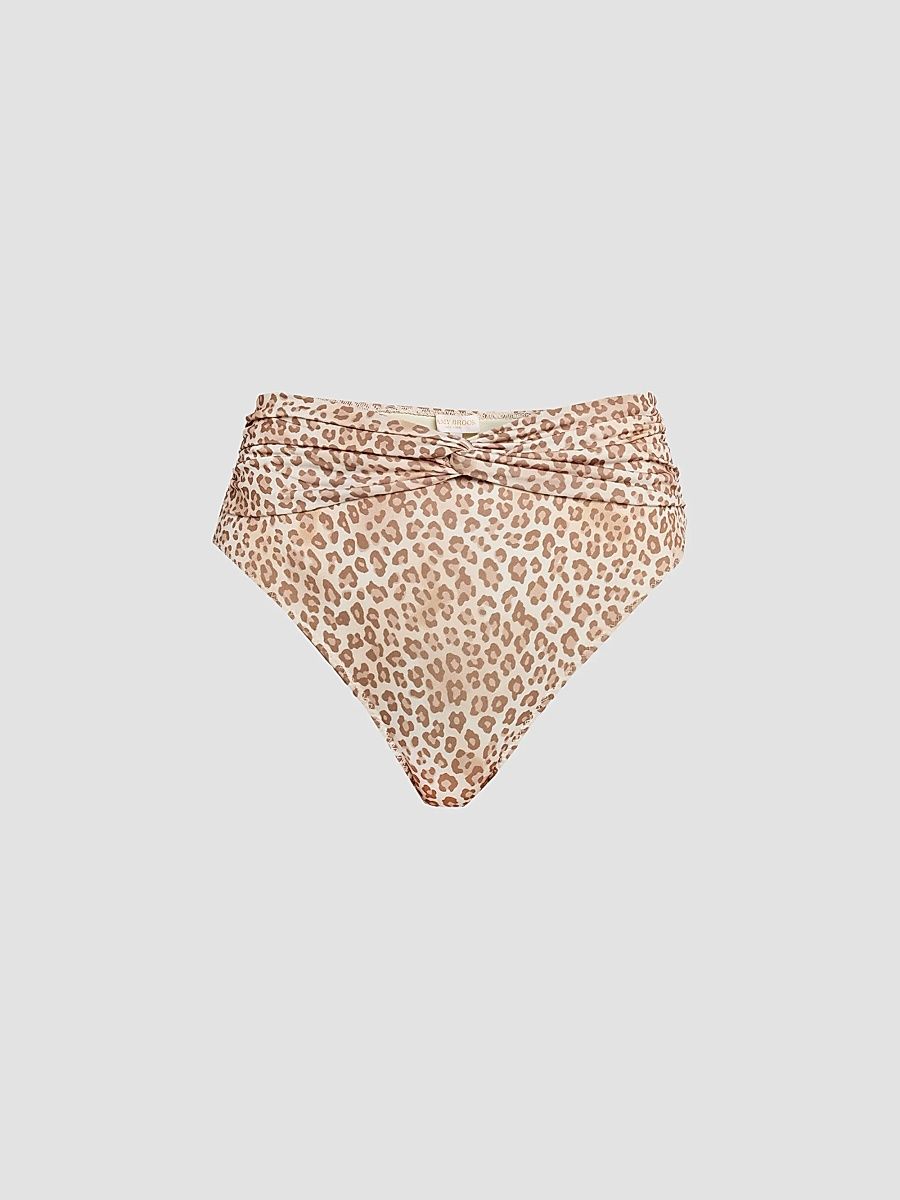 Women's Dina Leopard Print Bikini Bottom - Light Leopard - Size XS