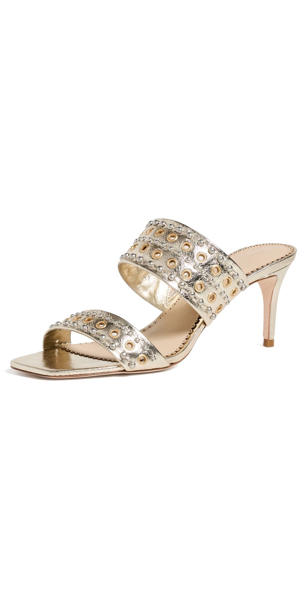 Cinq à Sept Sutton Mixed Hardware Metallic Sandals Light Gold 39