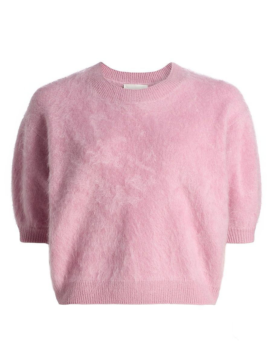 Women's Juniper Cashmere Crop Sweater - Petal Brushed - Size Medium