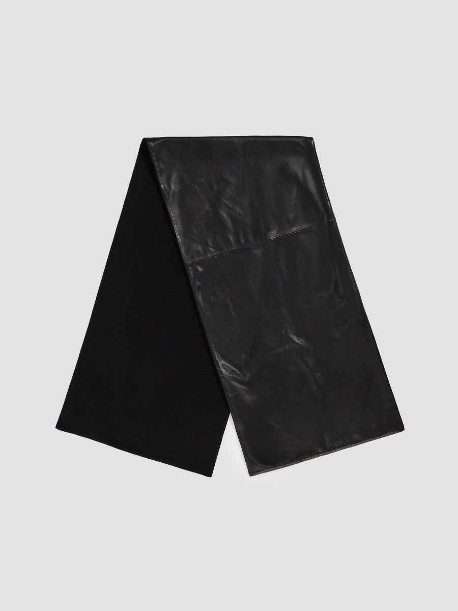 Toteme Women's Leather Cashmere Scarf - Black