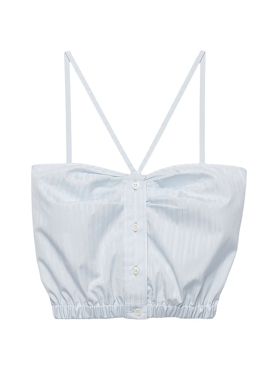 Women's Cotton Crop Top - Blue - Size 10