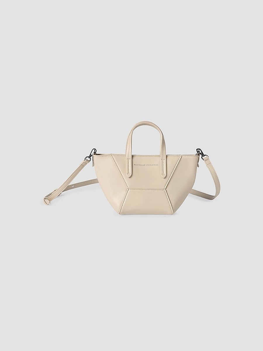 Women's Duo Mini Top Handle Bag with Monili - Ivory