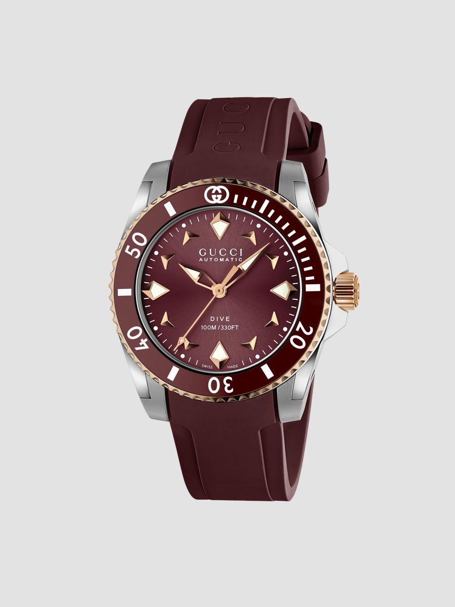 Gucci Women's Gucci Dive Stainless Steel & Rubber Strap Watch/36MM - Red Burgundy Steel - Size 36