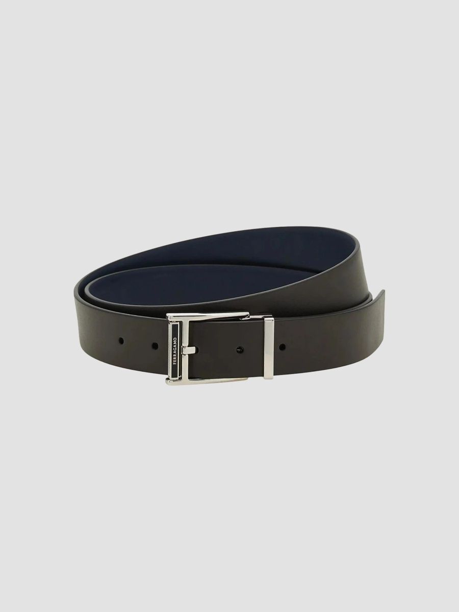 FERRAGAMO Men's Reversible Double Adjustable Leather Belt - Testa Di Moro - Size 46