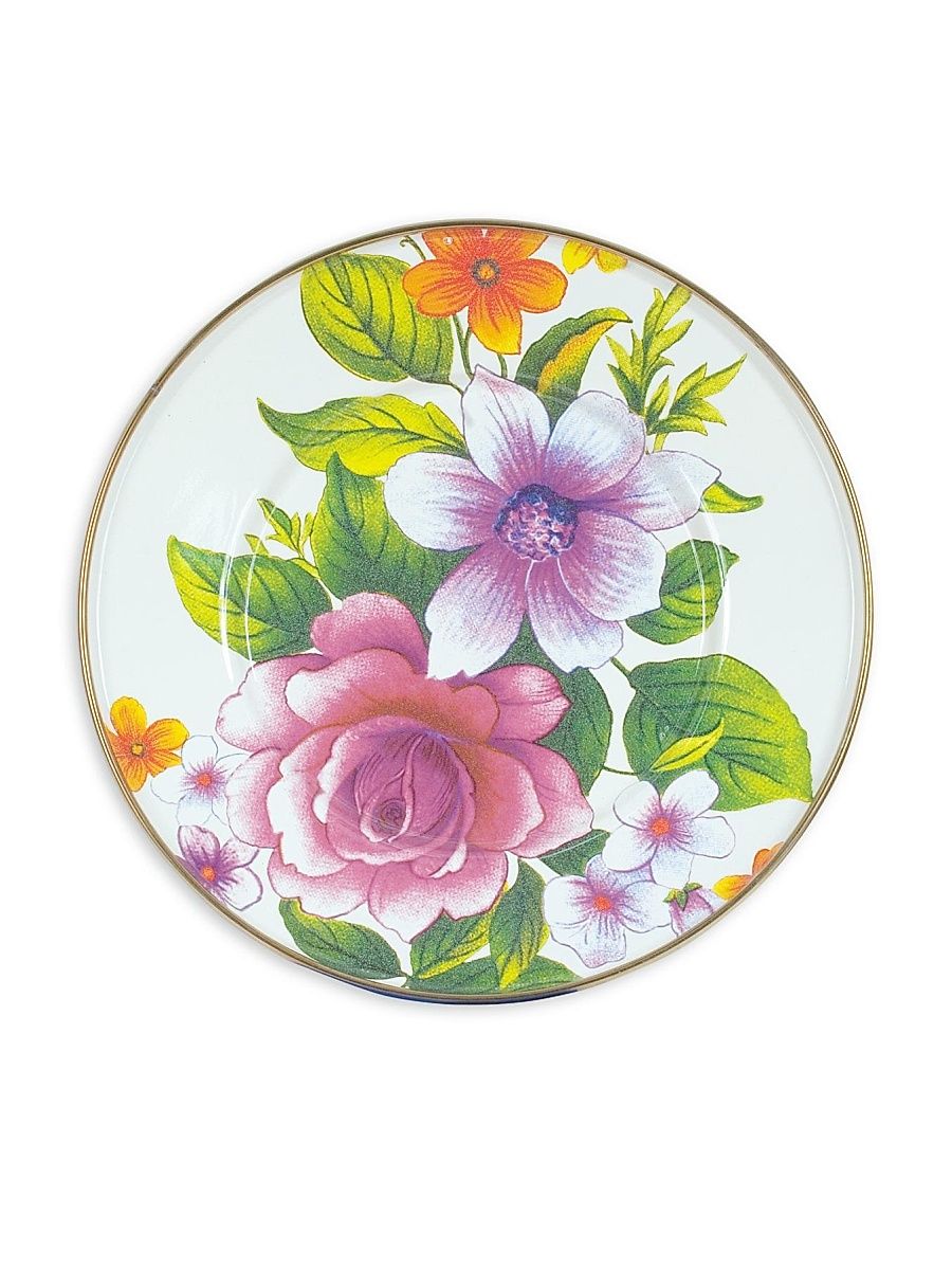 Flower Market Salad/Dessert Plate - White