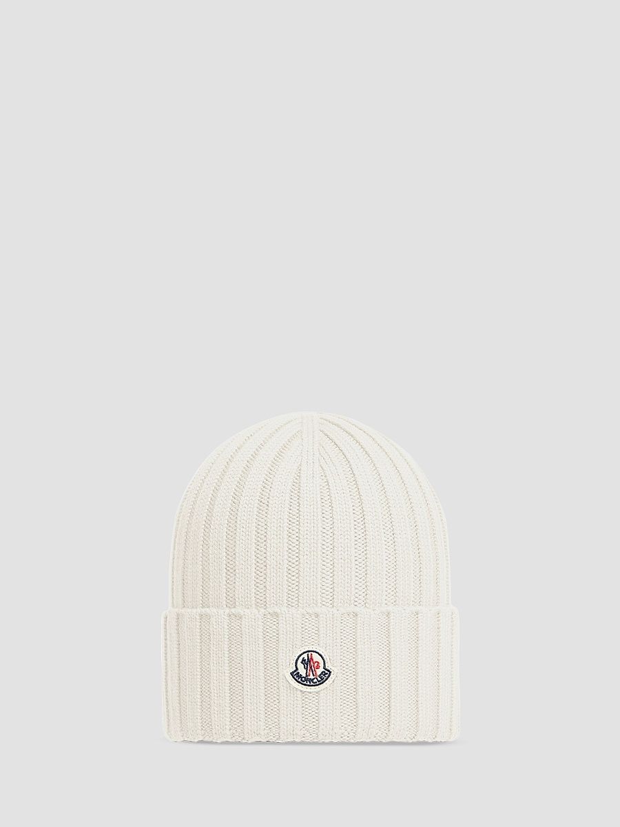 Women's Beanie Hat in Wool - White