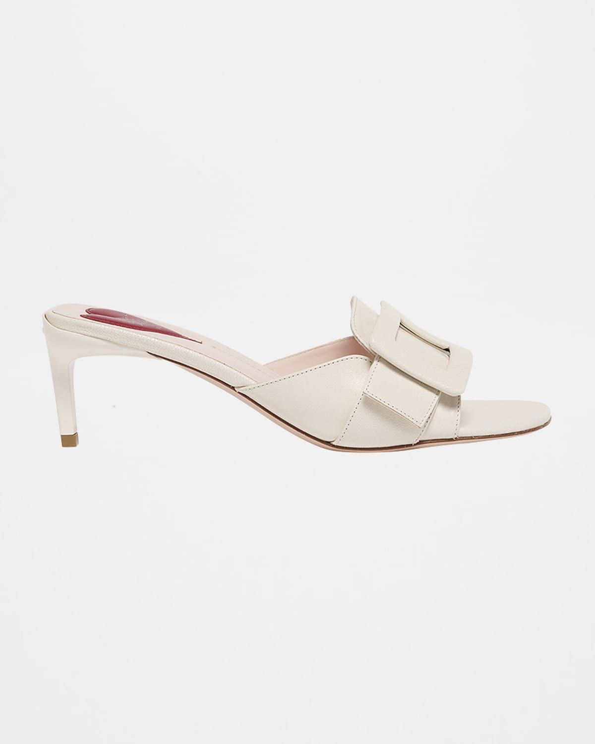 Patent Leather Buckle Mule Sandals