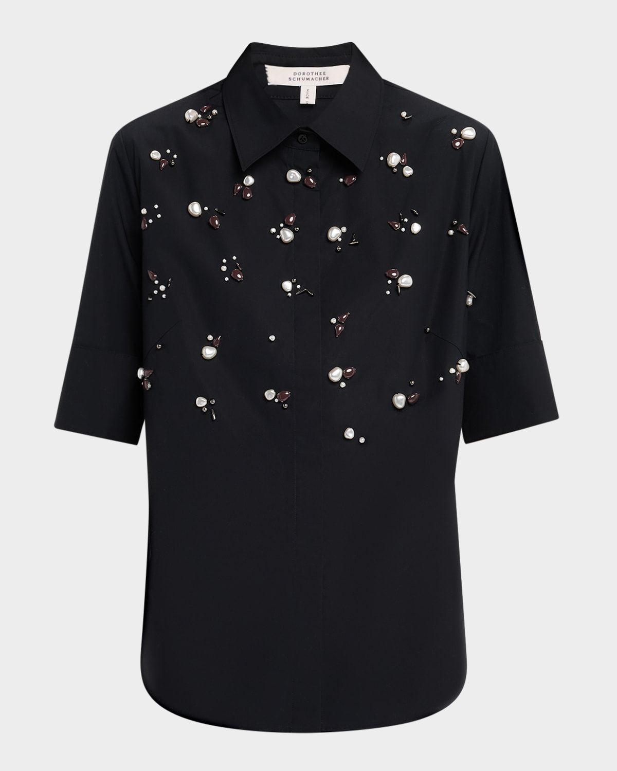 Poplin Power Embellished Button-Down Shirt