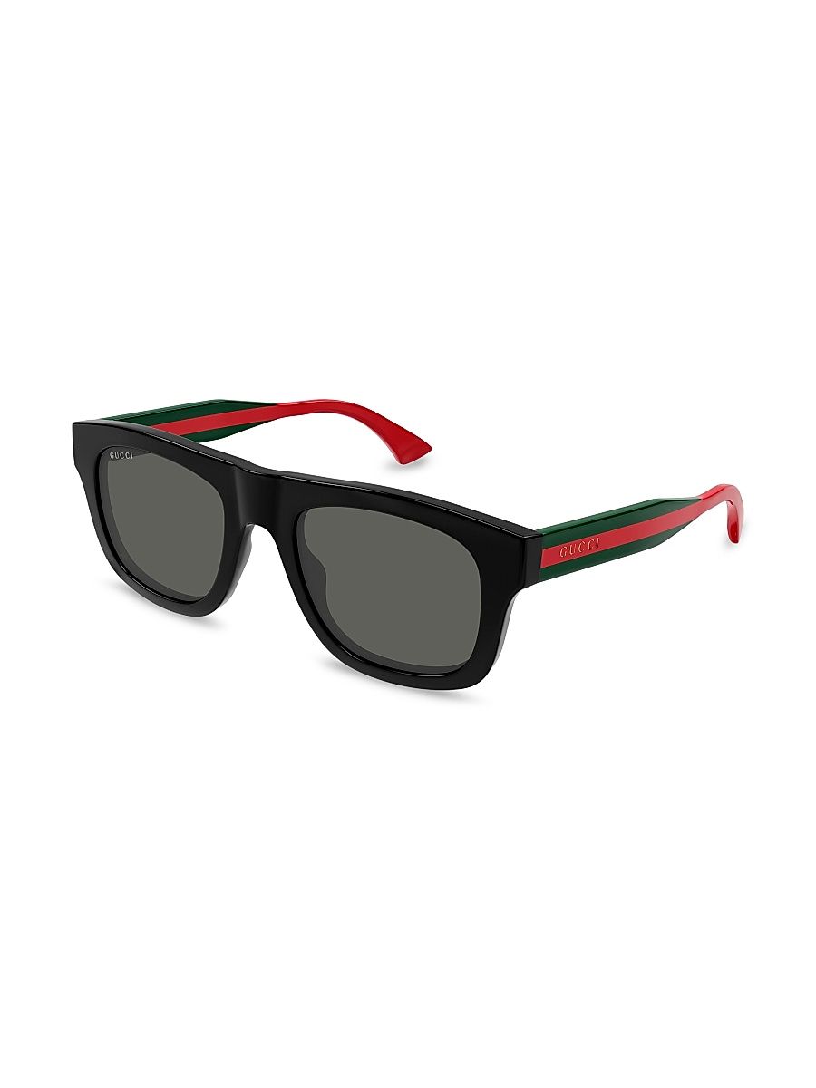 Men's New Pop Web 52MM Square Sunglasses - Black