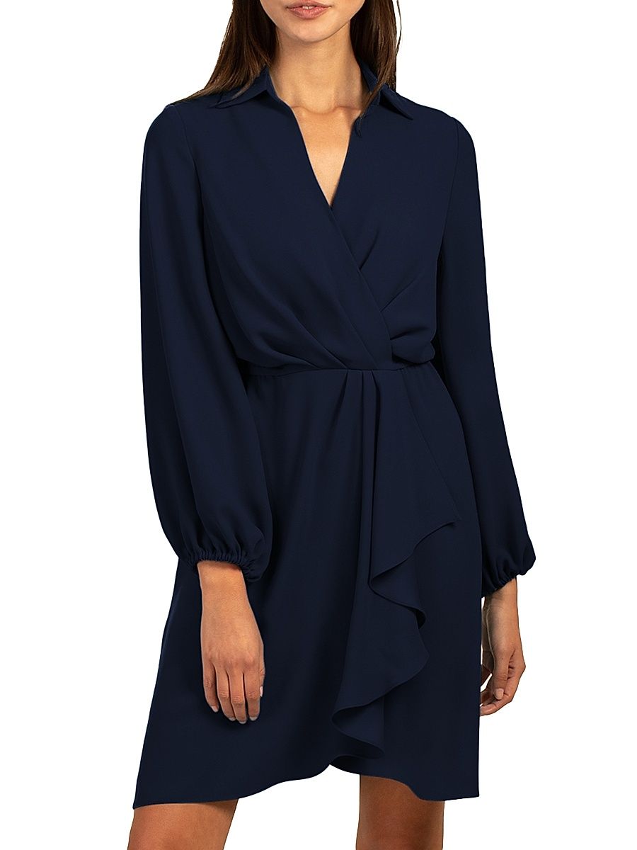 Women's Revelry Billowy-Sleeve Ruffle Minidress - Ink - Size 2