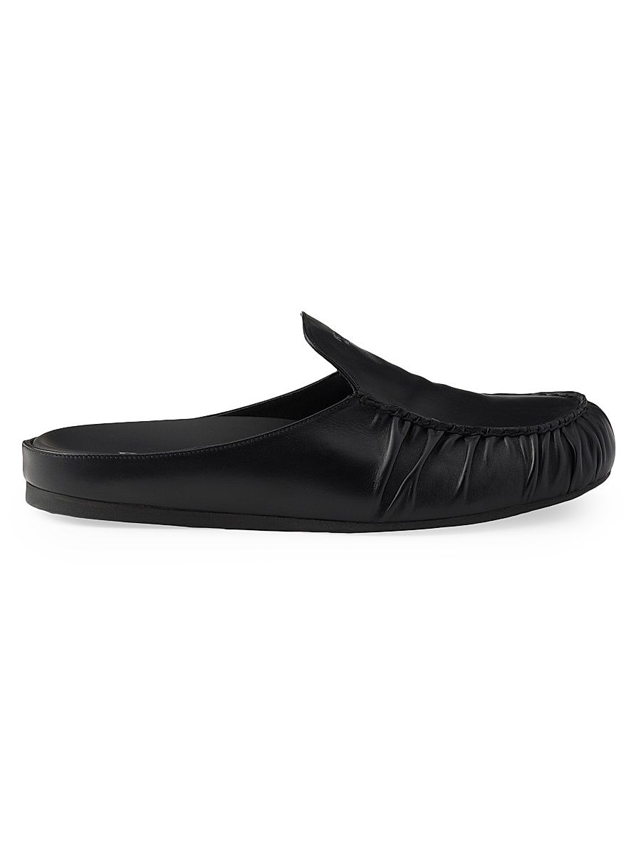 Men's Leather Mules - Black - Size 13