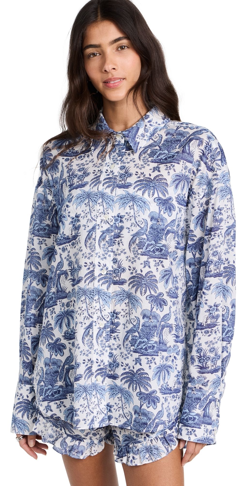 STAUD Colton Top Blue Toile L