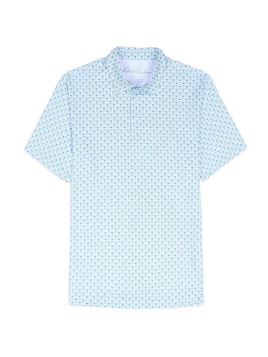 Men's Links & Drinks Knit Polo Shirt - Light Blue - Size XXXL