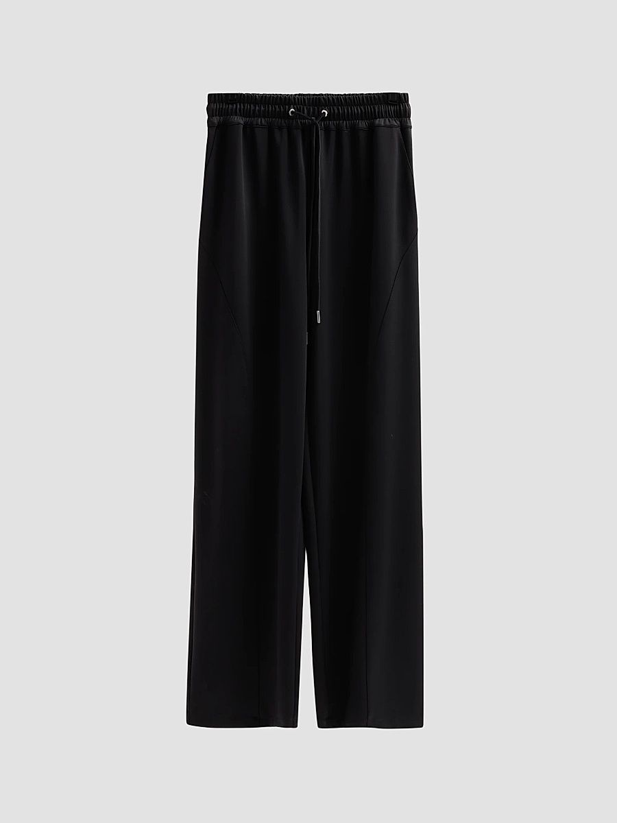 Women's Cobain Satin Drawstring Pants - Black - Size XL