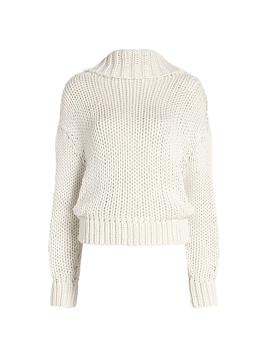 Women's Alexandra Ribbed Scoop-Back Sweater - Plaster - Size XS