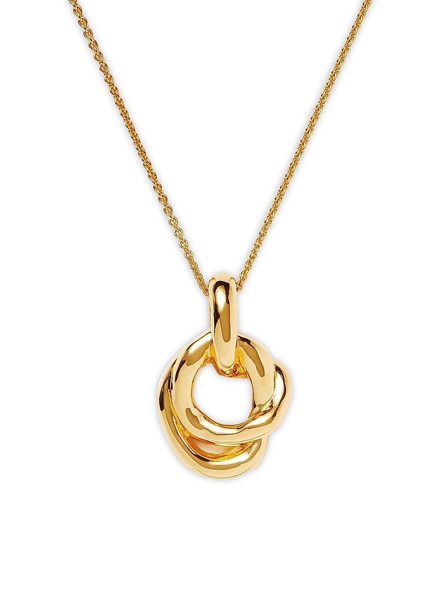 Women's Molten Pearl 18K Gold-Plate Twisted Double Pendant Necklace - Yellow Gold