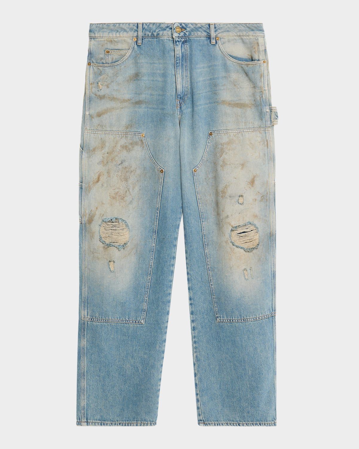 Men & apos;s Distressed Sand-Washed Painter Jeans