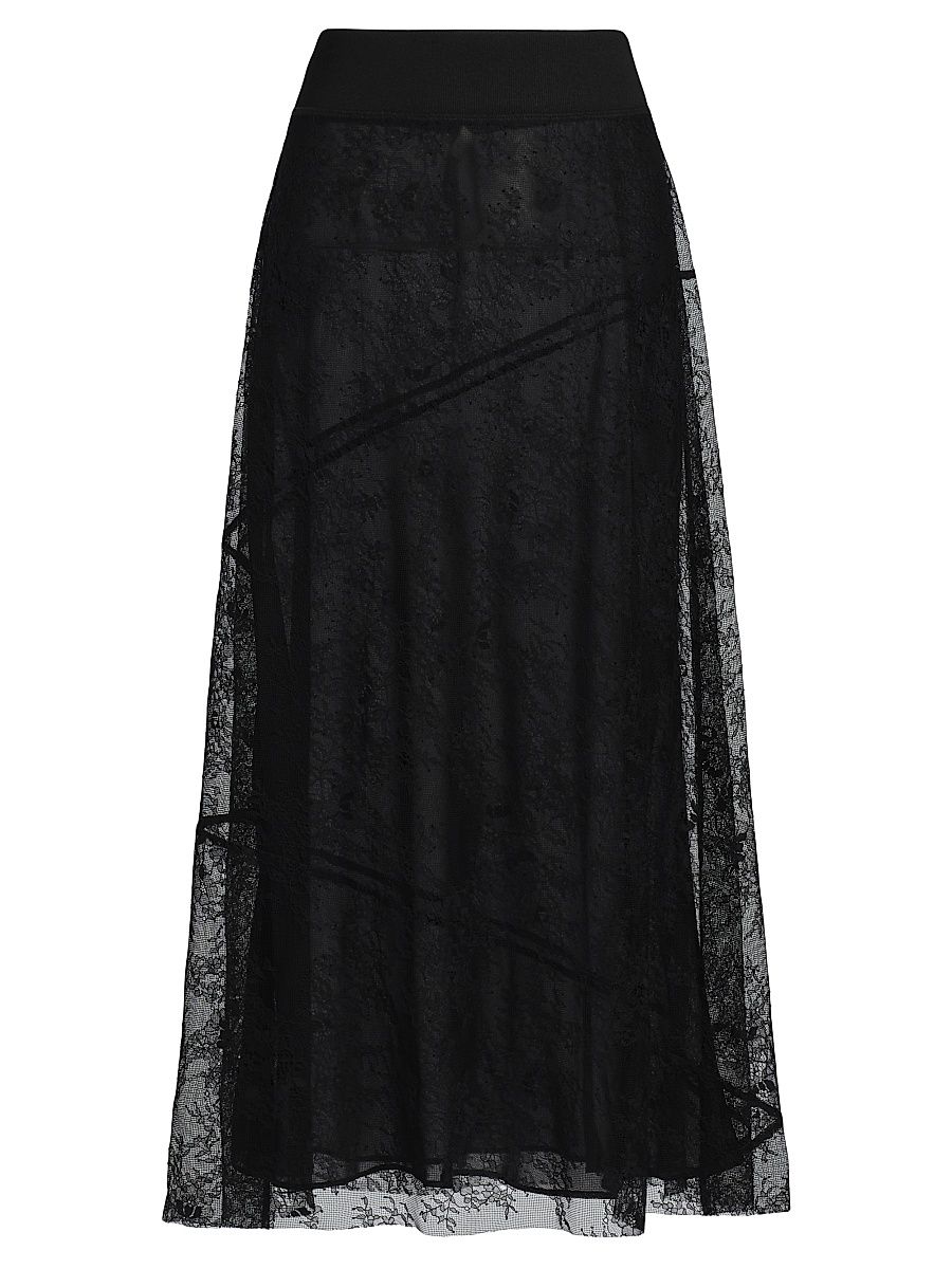 Women's Eudora Sheer Lace Maxi Skirt - Black - Size Large