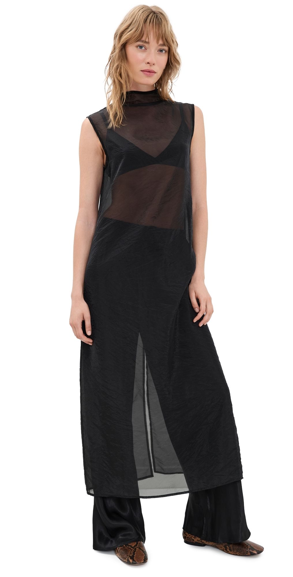 VRG GRL Serena Sheer Maxi Dress Black L
